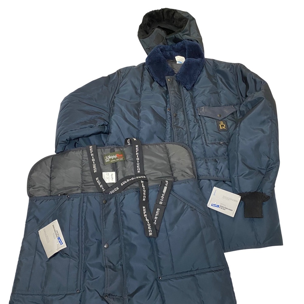 Vintage RefrigiWear Freezer Suit Jacket Bibs Hood USA XXX NOS Style 342 345